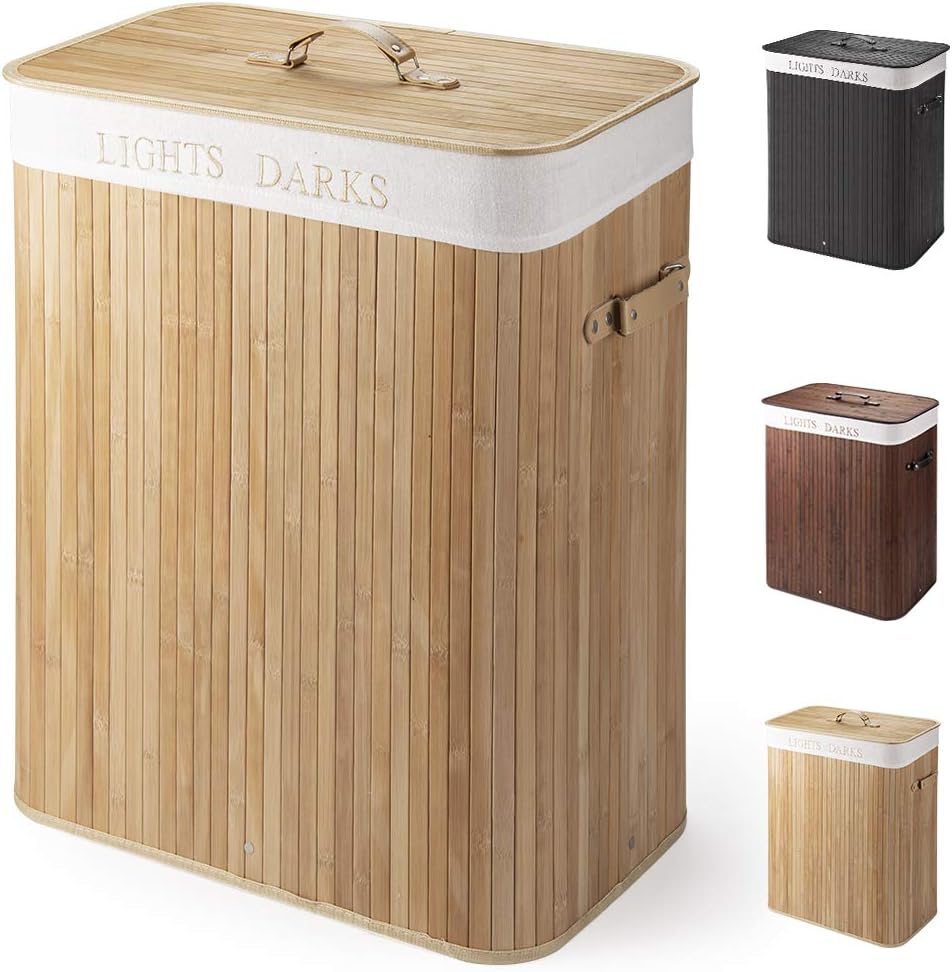 Almacenamiento y organización Virklyee Cesto para la Colada de Bambú