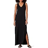 Amazon Essentials Women's Side-Slit Jersey V-Neck Maxi Length Dress