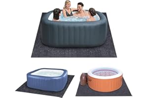 90 * 90 Inch Hot Tub Mat, Extra Large Floor Pad for Inflatable Hot Tub, Ice Bath Tub Mat with Waterproof Slip-Proof Backing, 