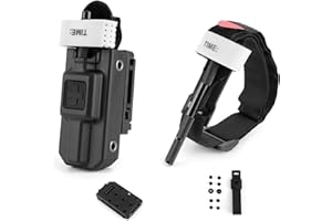 backtime Tourniquet Holder with Tourniquet Combo - Metal Aluminum Windlass Rod Tourniquet Kit - Molle Tourniquet Holster with Upgraded Molle Clip for Duty and Utility Belt， Black