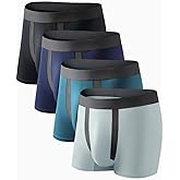 Auxo Mens Underwear Boxer Briefs With Pouch Modal Mesh Breathable Underwear No Riding Up Moisture Wicking 4 Pack