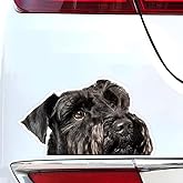 2pcs Black Miniature Schnauzer Car Decal Sticker 5.91"x3.35", Distinguished Mustache Dog Sticker for Car, Refrigerator, Window, Laptop, Sophisticated Pet Decor |#DK244