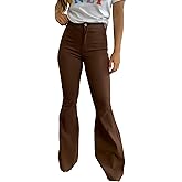 Willow Boutique High Waisted Bootcut Jeans for Women – Stretchy Bell Bottom Flare Pants | Bottoms for Women - Choco Brown