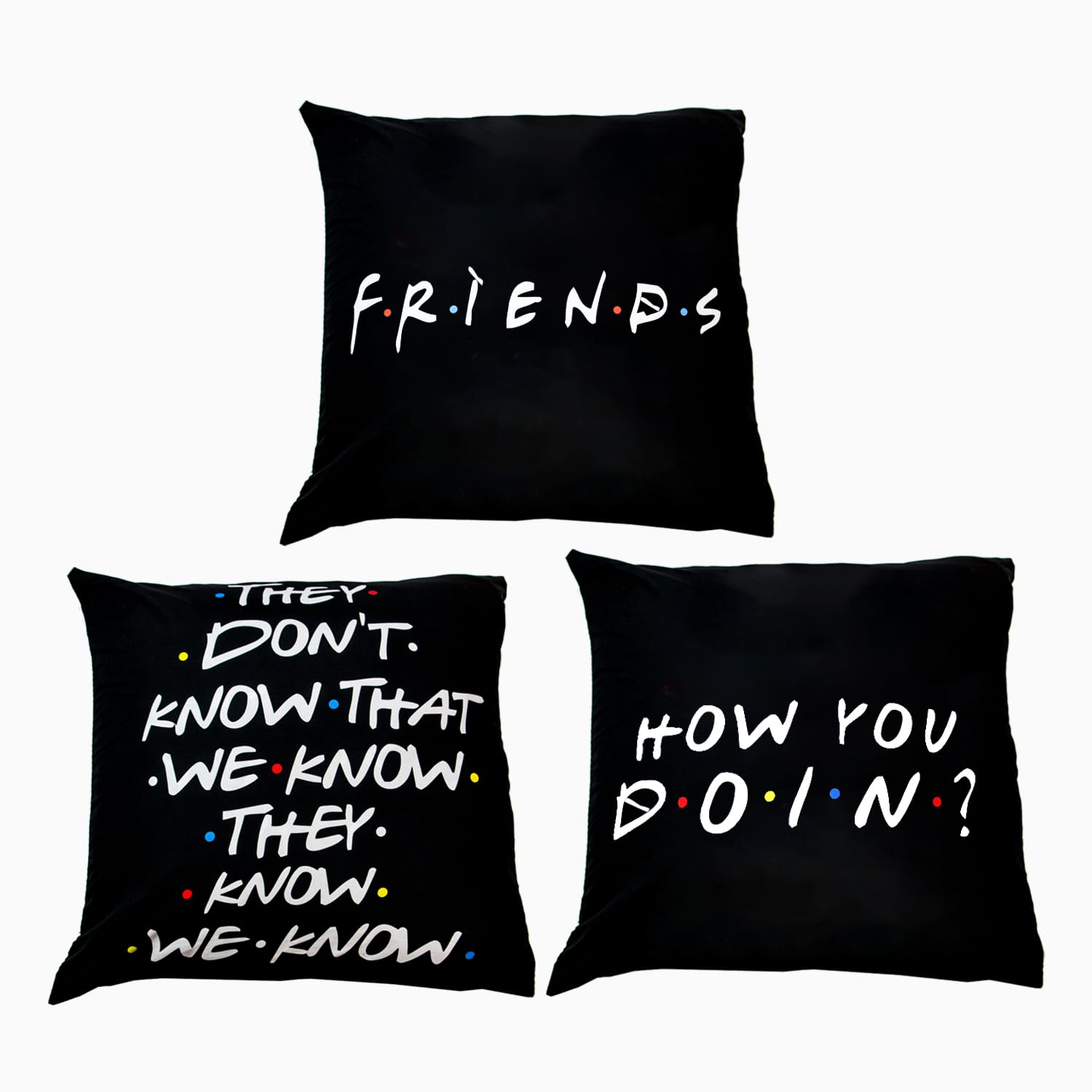 MZQSIY 18x18 inch Black Sofa Polyester Home Decor Friends TV Show Cushion Cover Pillow Covers Pillow Cases (1 3 7)