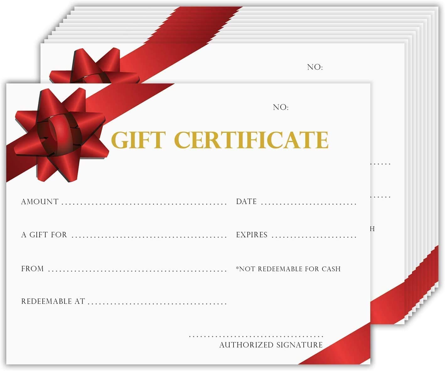 Blank Gift Certificates – Great for Small Business, Restaurant, Spa, Makeup, Hair Beauty Salon, Wedding, Holiday, Christmas, Birthday | A2 Size - 4.25 x 5.5 Inches | 50 Cards per Pack