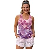 Hresuewn 2 Piece Tankini Swimsuits for Women Athletic Bathing Suits Swim Tank Tops with Sports Shorts Bathing Suits S-6XL