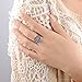 Mytys Black Band Rings for Women Silver Color Metal with Crystal Setting Eternity Ring Band NEW