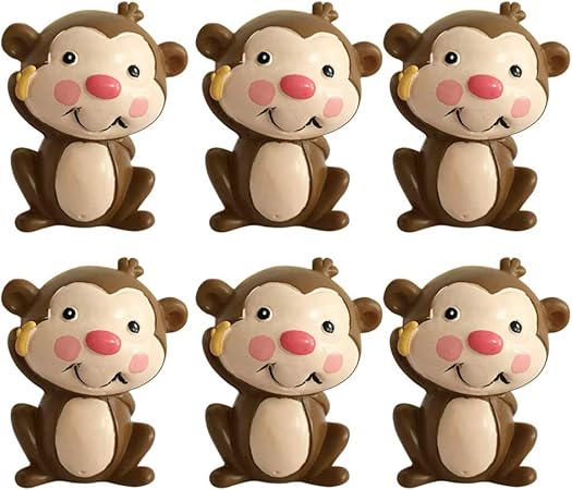 Happyyami 6pcs Singe Figurine Statue De Jardin Gateau Dessert Decor Animaux Centres De Table Decoration De Table Anniversaire Baby Shower Party Decorations Fournitures Amazon Fr Cuisine Maison