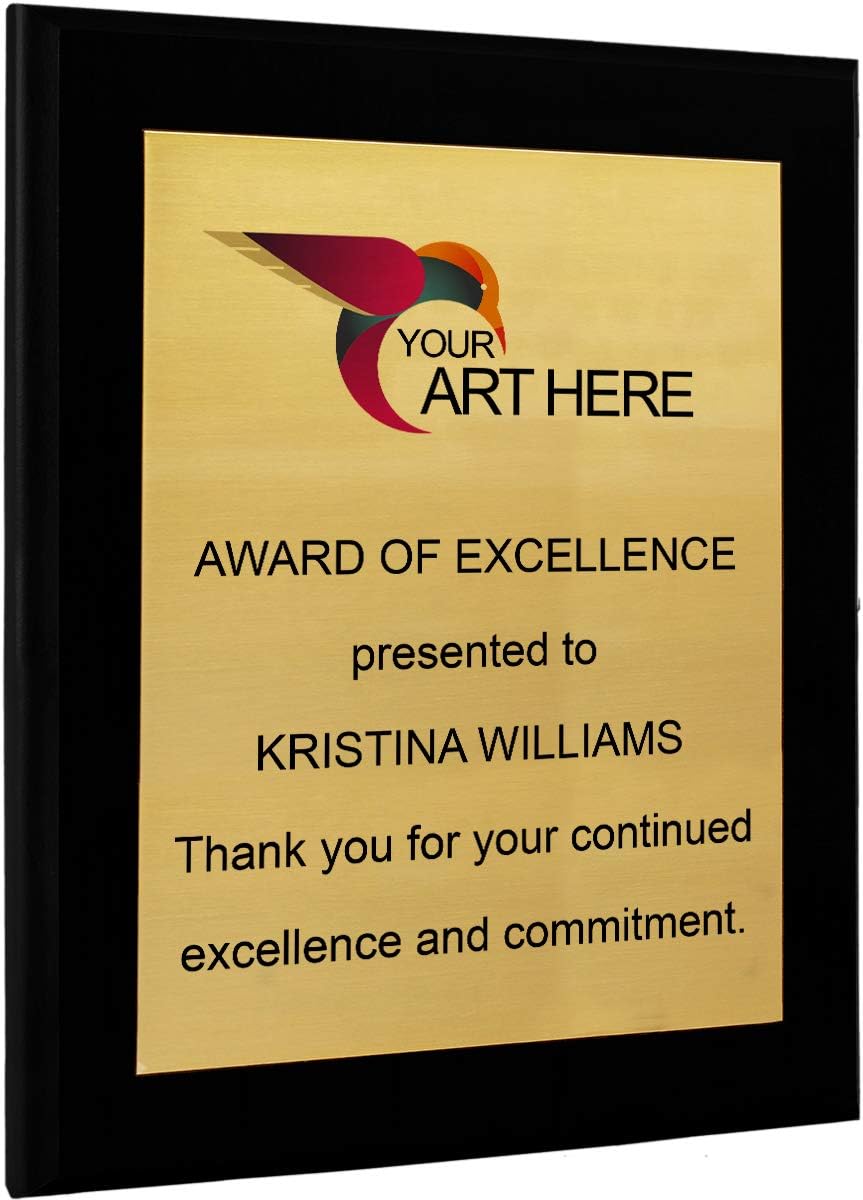 Plaques & Wall Art - Custom Aluminum Metal Award Plaque with Full Color Printing - Include Photos Or Logos and Your Personal Text (12 x 15