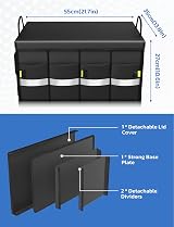 Oasser Car Boot Organiser Storage 55L Collapsible Waterproof Multi Compartments view 8
