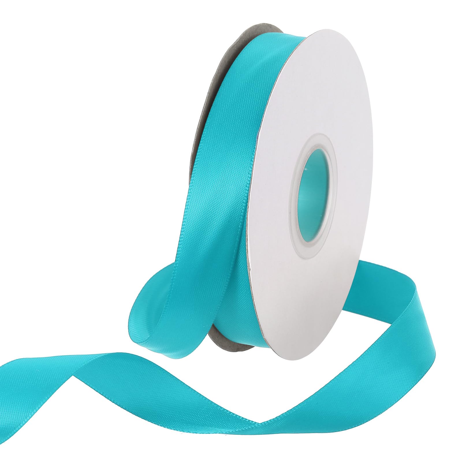Rebower 15mm Satin Ribbon 23m Thick Double Face Grosgrain Silk Ribbon, [for Gift Wrapping, Hair Bows, Wedding, Cake, Flower] - 25 Yard/75ft/ Sky Blue — image 1