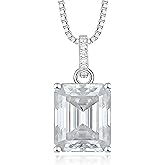 YL Solitaire Pendant Necklace for Women 925 Sterling Silver Hear/Pear/Round/Princess/Oval/Emerald/Cushion Cut Moissanite Jewelry(D Color VVS1)