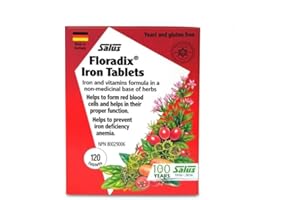 Salus Floradix Iron and Vitamins Tablets | Herbal Iron Supplement for Women, Men, and Children | Vegetarian, Gluten-Free, Yea