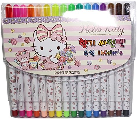 HELLO KITTY Scented Felt-Tip Water-Based Pen - 16 Colors Sets
