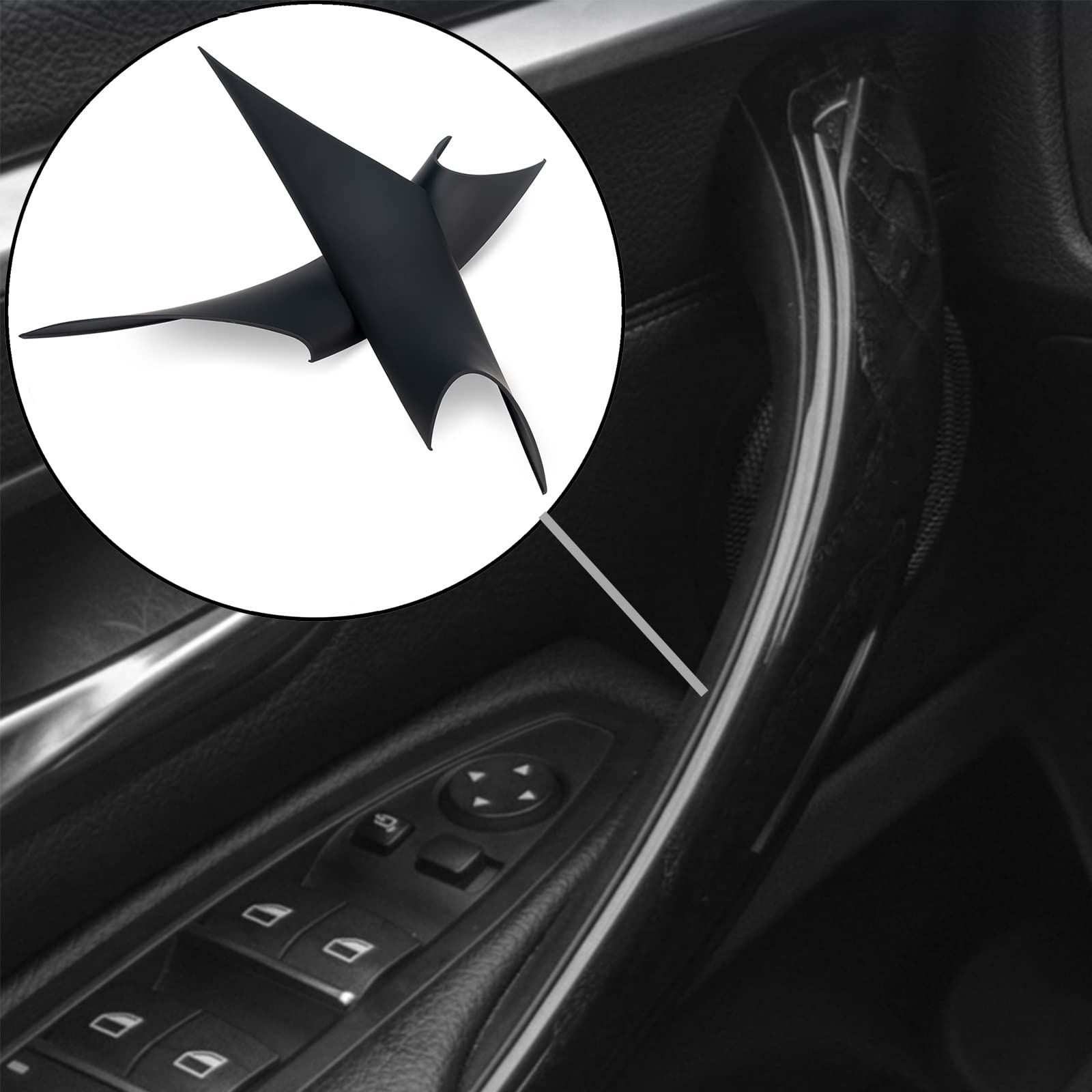 Photo 1 of WEILEITE Interior Door Pull Sticky Handle Cover Accessories Fit for BMW 3 4 Series 318,320,328,330,335,M3 F30/F31/F34/F80 2012-2018 418,420,428,430,435,440,M4 F32/F33/F36/F82/F83 2013-2019(Black)