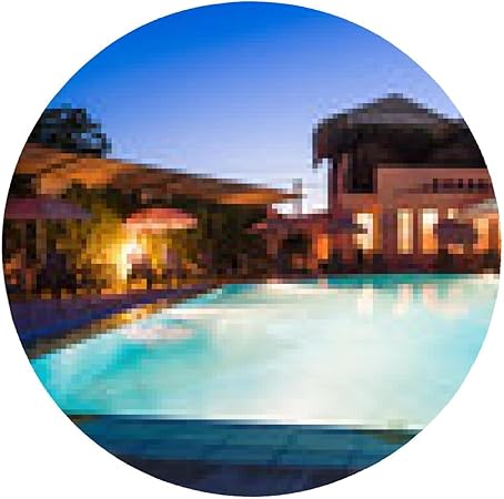 Mousepad Modern House Swimming Pool Night Rund 20cm Amazon De Elektronik