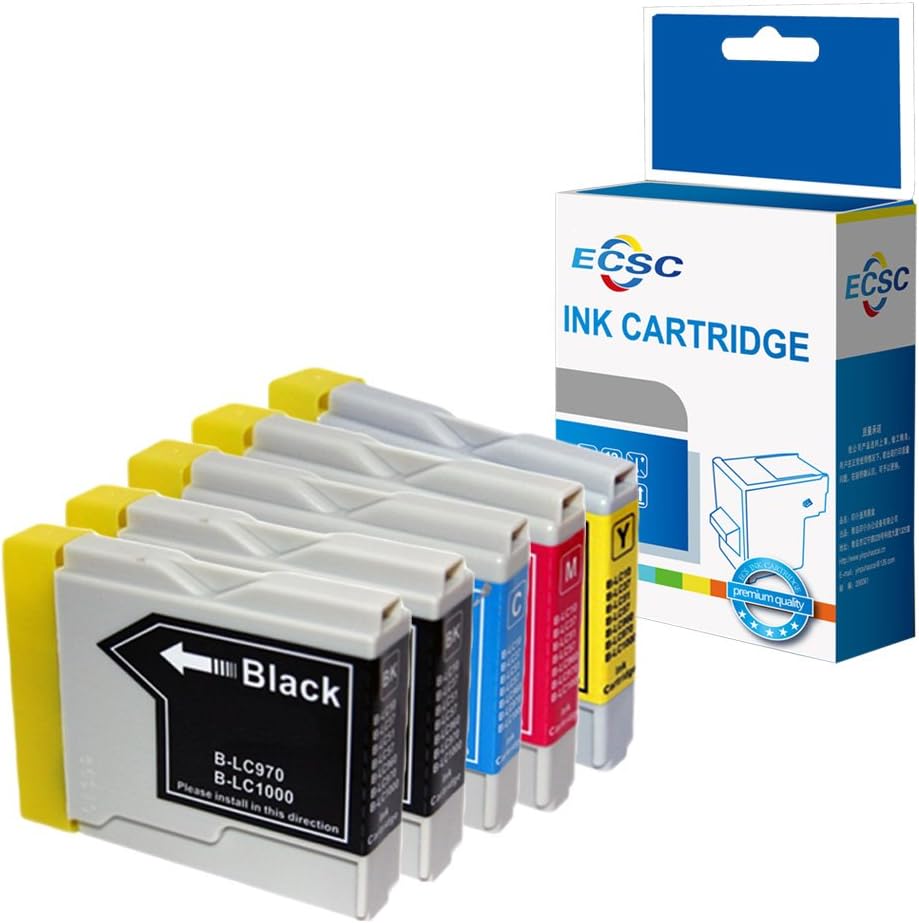 ECSC Ink Cartridge LC970 for Brother DCP MFC 5-Pack Black Cyan Magenta Yellow