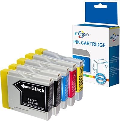 ECSC Ink Cartridge LC970 for Brother DCP MFC 5-Pack Black Cyan Magenta Yellow