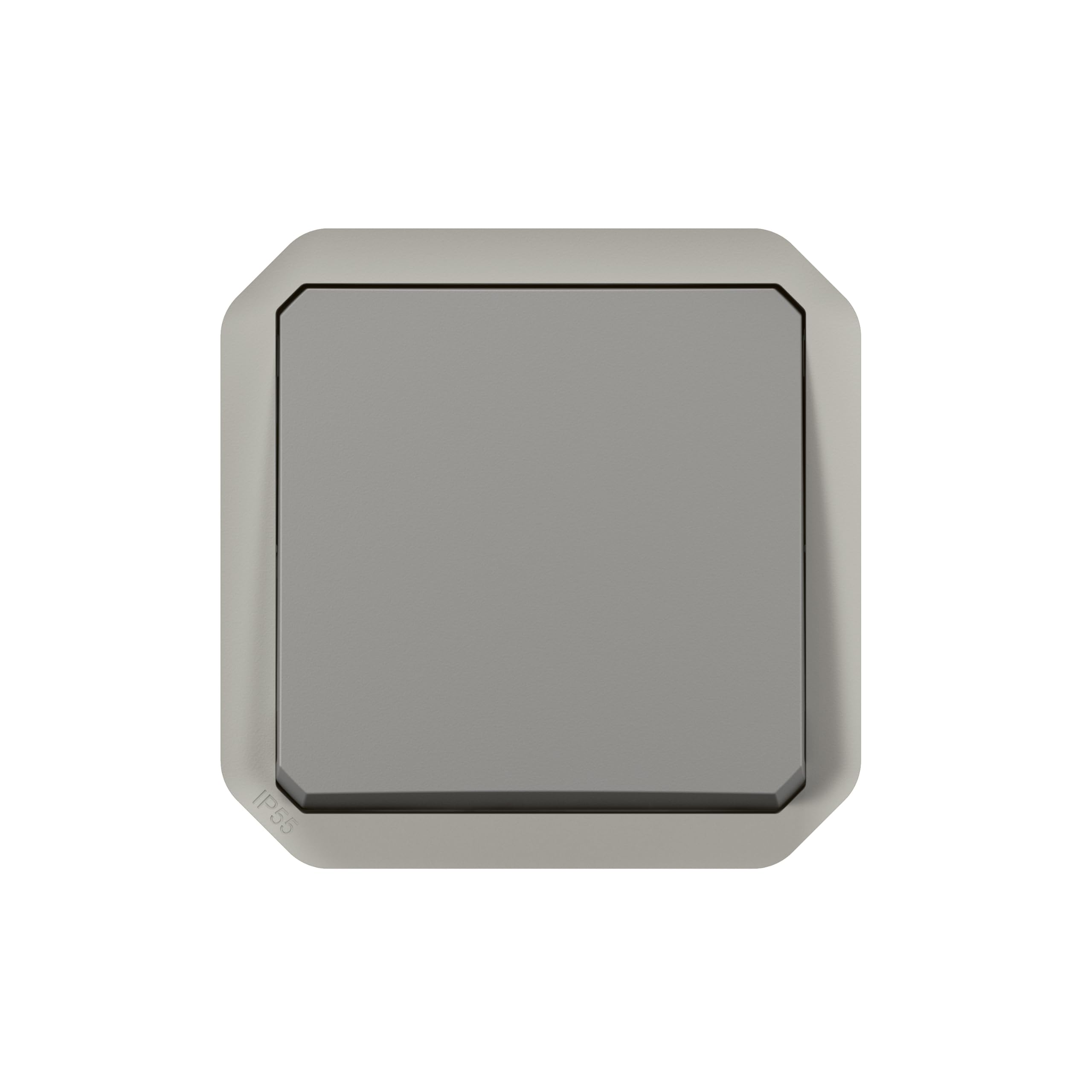 LEGRAND | Plexo 2-way switch, IP55 waterproof, IK08 resistant, indoor/outdoor use, tool-free quick connection, grey