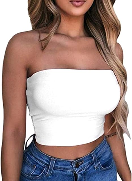 Ablita Blouse Strapless Bandeau Crop 