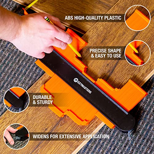 EZY MASTERS Pro Contour Gauge Profile Tool Set 10" & 5" Contour