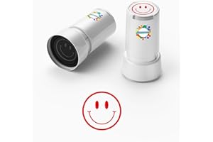 WAHXIAOSW Self-Inking Smiley Face Stamp for Teachers, Hand Stamps for Events and Classrooms, Teacher Stamps for Schools, Greeting Cards, Loyalty Cards, and Scrapbooks
