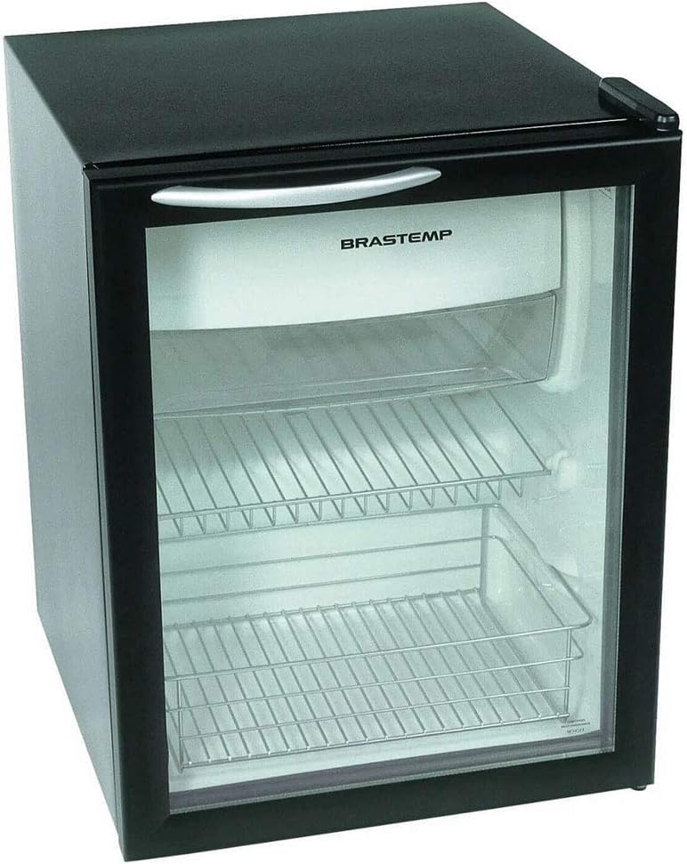 Frigobar com porta de vidro, da Brastemp