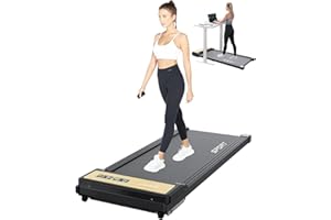AKLUER Walking Pad Treadmill Under Desk, 2 in 1 Desk Treadmill Space Saving for Home Office, Portable Treadmill 265lbs Capacity 2.25 HP Walking Pad, Lightweight Walking Jogging Machine Installation Free