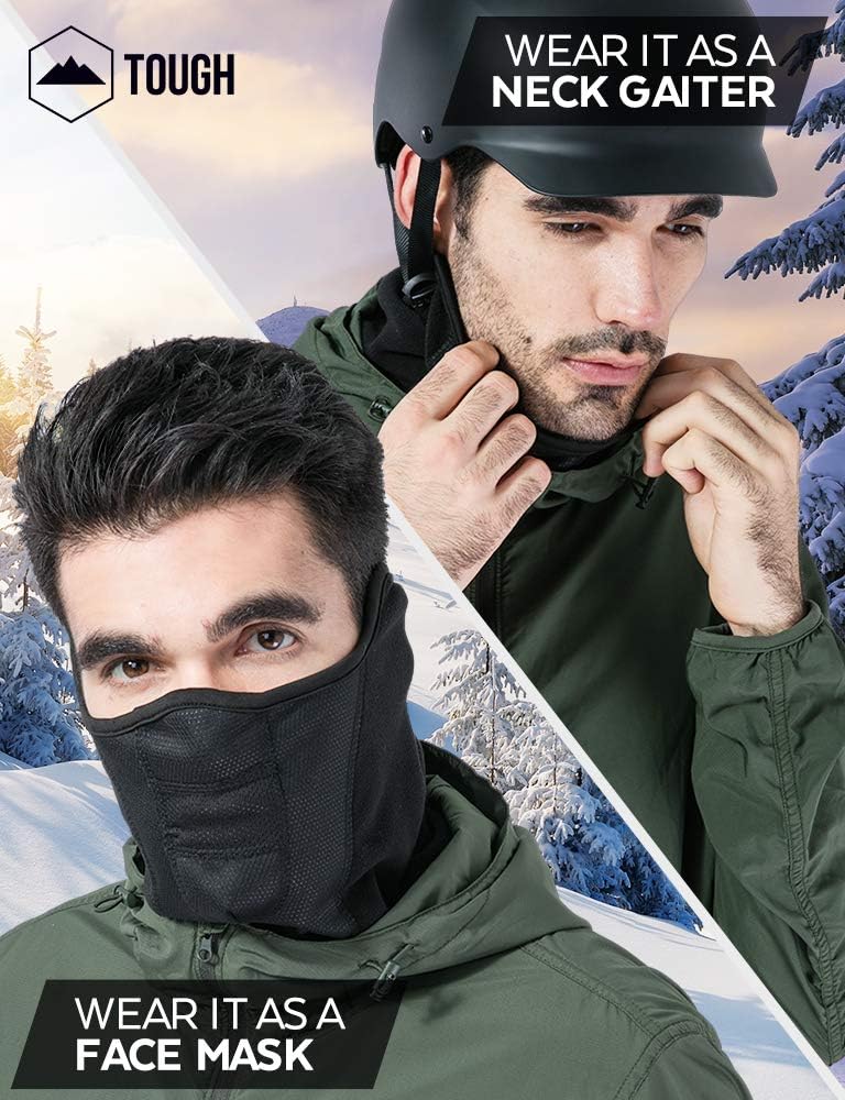 Winter Face Mask & Neck Gaiter - Cold Weather Half Balaclava - Tactical Neck Warmer for Men & Women - Face Cover / Shield for Running, Skiing, Snowboarding, Motorcycle Riding & Other Sports: Automotive