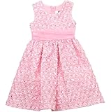 Rare Too Rosette Soutache Dress Wedding Flower Girl Birthday Party Pink