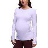 CRZ YOGA Butterluxe Maternity Crewneck Long Sleeve Shirts - Athletic Yoga Casual Pregnancy Womens Tee Tops Basic Layer Soft