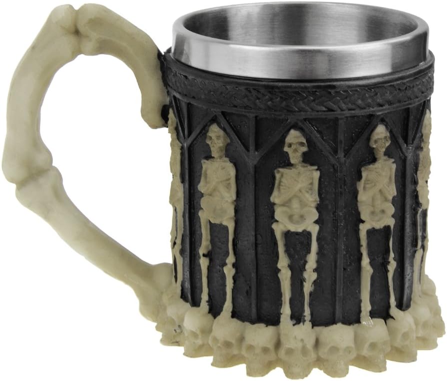 RUIXIB Taza 3D Jarra Cerveza Retro Taza Vintage en diseño de Calavera 3D Taza café tazón Inoxidable para casa Oficina Bar Regalo Halloween cumpleaños Navidad