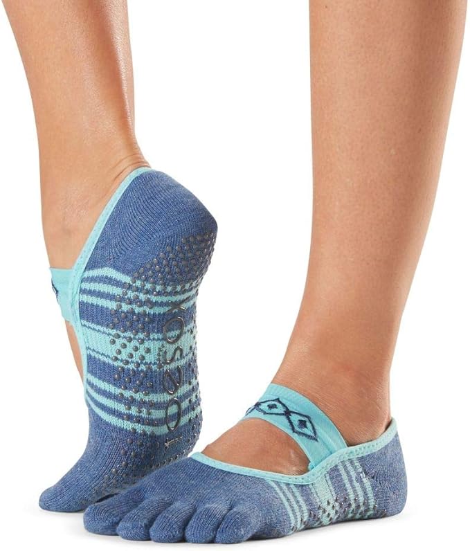 ToeSox Grip Pilates Barre Socks Non Slip Ankle Full Toe for Yoga