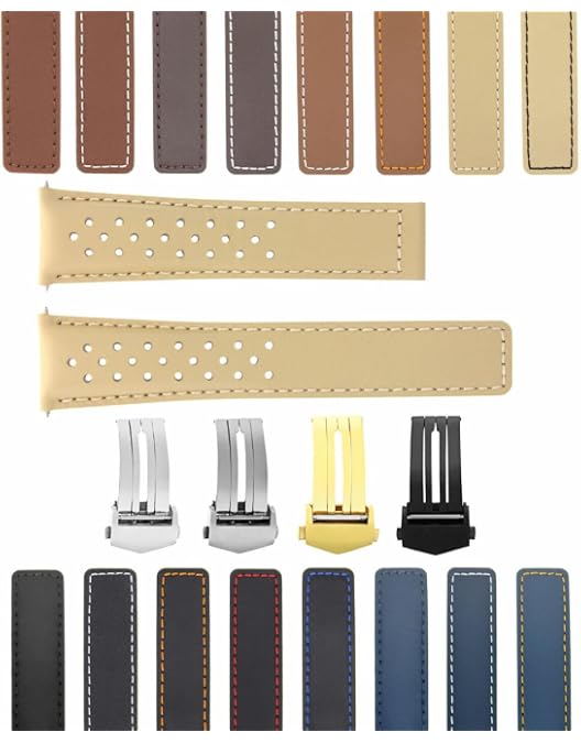 LEATHER BAND STRAP 22MM FOR TAG HEUER CARRERA MONACO SPACEX L
