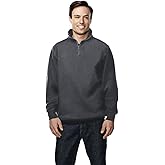 AFC Men's 1/4 Zip Pullover Suede Fleece Sweatshirt Seam pockets 2X 3X 4X