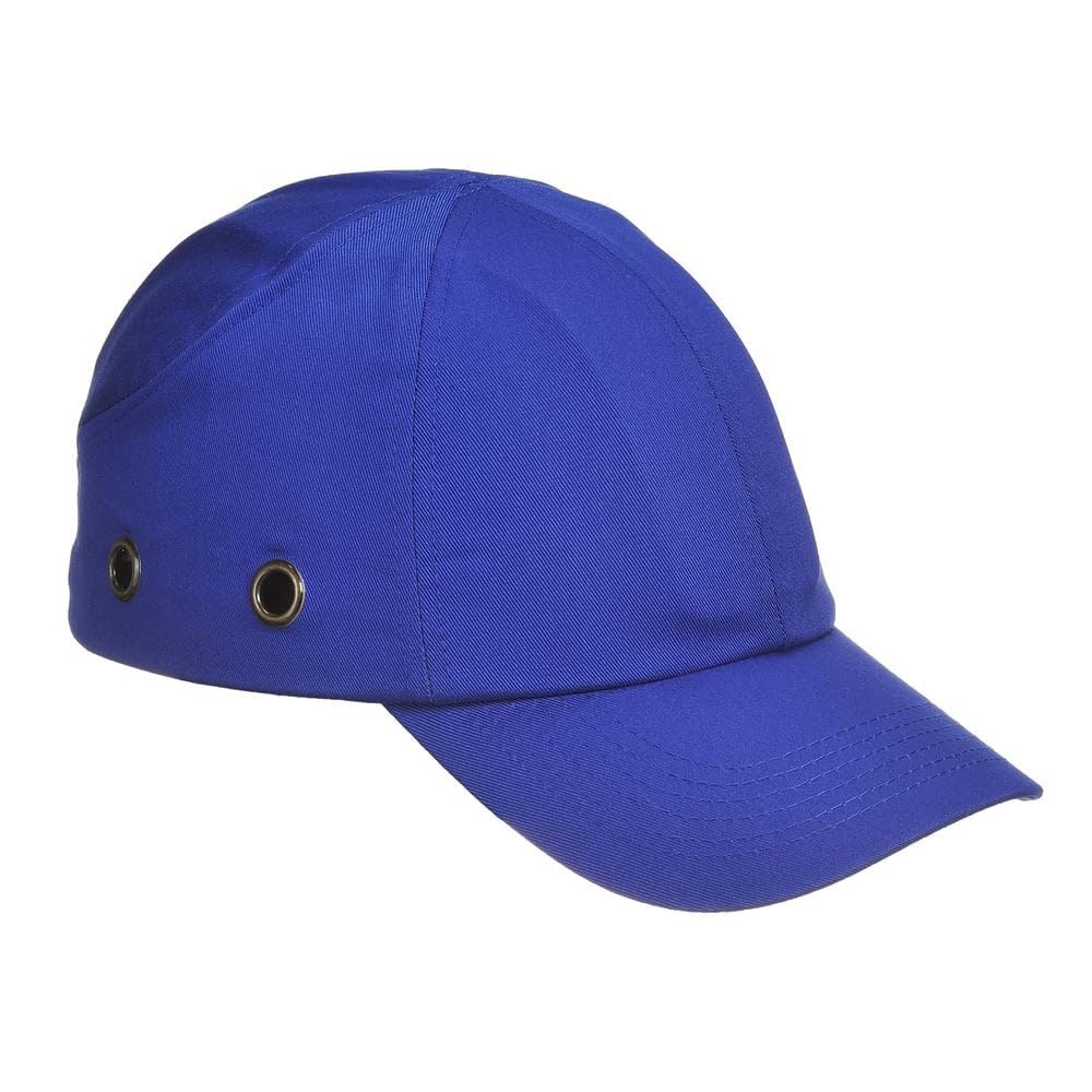 Portwest PW59 Lightweight EVA Safety Work Bump Cap with Long Peak - Adjustable Workwear Ventilated Hat, Royal Blue