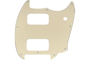 Musiclily Pro 9-Hole Guitar Pickguard for Squier Sonic Mustang HH Electric Guitar, 3Ply Cream