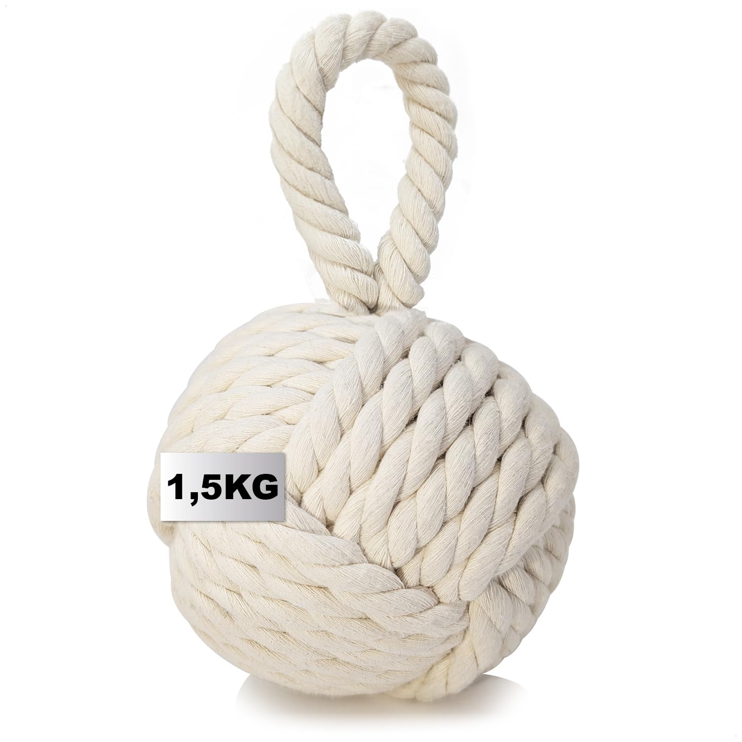 COM-FOUR® Doorstop - 1.5 kg Heavy Door Holder in Turk's Cap Knot Design - Functional Home Accessory - Monkey fist Window Stopper - Brake Block for Windows and Doors