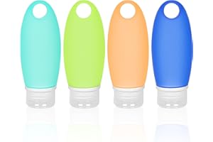 Cehomi Travel Size Toiletries, Travel Bottles | 4 Pack 3 oz Tsa Approved Travel Size Containers-BPA Free Leak Proof Travel Essentials for Women, Refillable Silicone Squeezable Travel Accessories