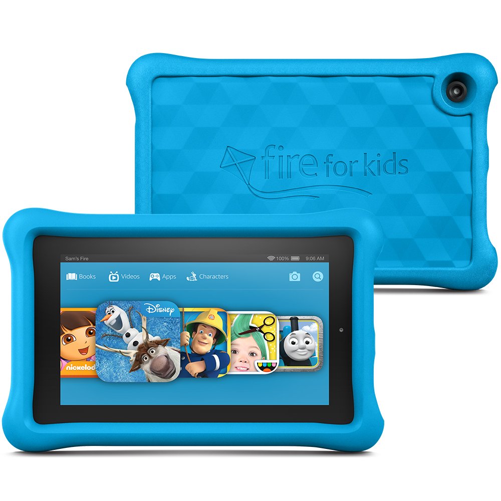 Fire Kids Edition Tablet, 7" Display, Wi-Fi, 16 GB, Blue Kid-Proof Case (Previous Generation)