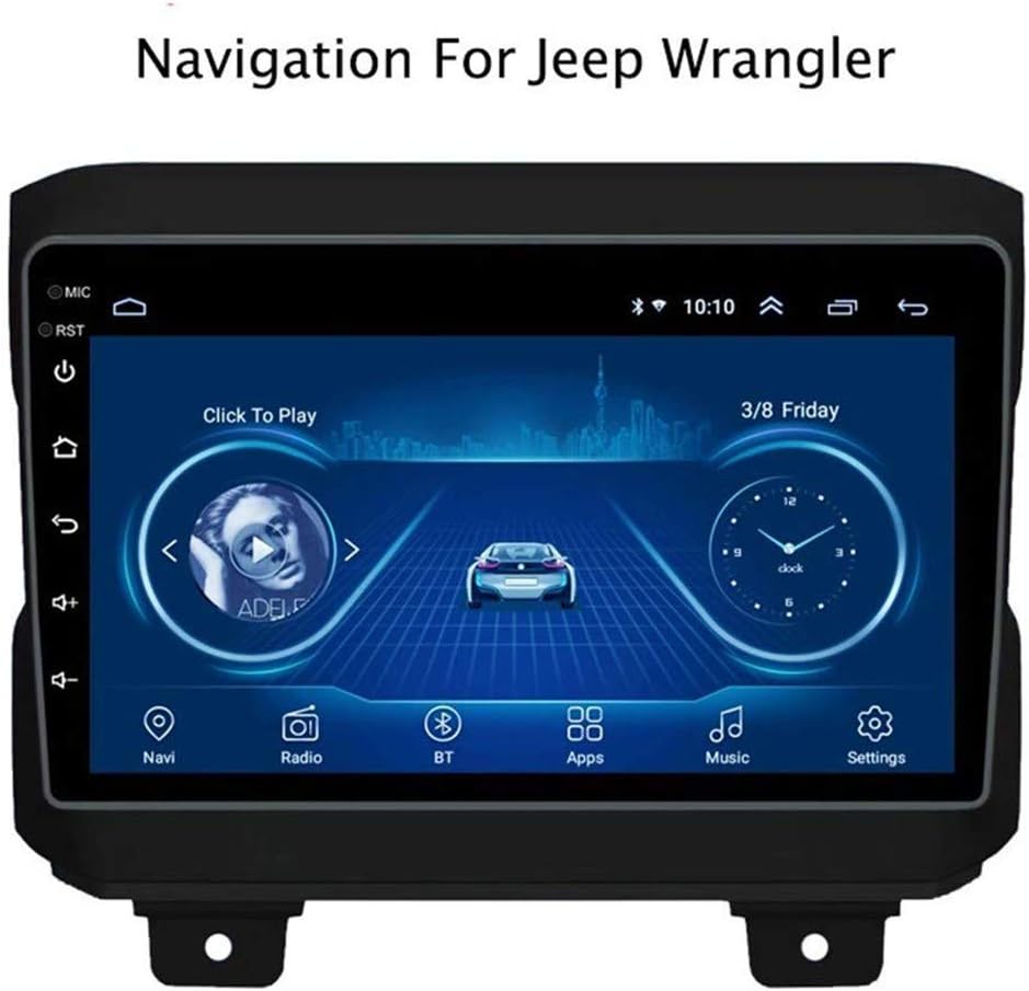 Android 8.1 Car Stereo GPS Navigation 9" with Canbus DVD Player for Jeep Wrangler 2018 Support Steering Wheel Control/Mirror Headrest/Screen Mirror Link/Wifi/DAB/Bluetooth