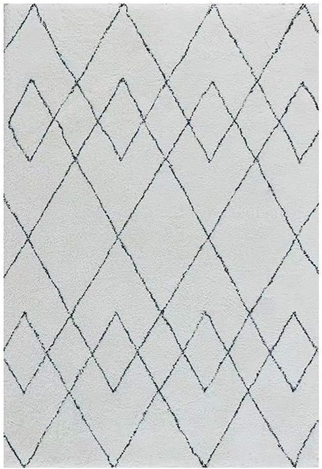 Area Rug for Living Room Bedroom,Ultra Soft Fluffy Shag Large Carpet,Beige Moroccan Diamond Trellis Pattern Woolen Rugs 5 60x200cm/24x79inch