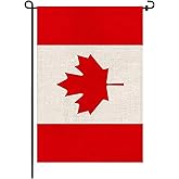 Canada Garden Flag 12x18, Small Canadian Flags for Outside Double-Sided Burlap Yard Flag, Fade-Resistant, Weatherproof Outdoor Decor for Porch Patio Lawn, Patriotic Holiday Display