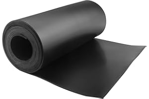 VUAOHIY Neoprene Rubber Sheet, Solid Rubber Seal Strips for DIY Gasket Materials, Oil-Resistance, Sound Reduce and Anti-Slip for Flooring, Pads, Bumpers, Supports (12In x 1/16In x 10Ft)