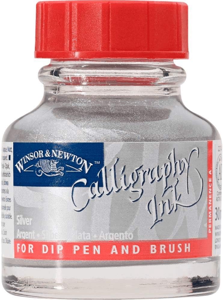 Winsor & Newton Calligraphy Ink Bottle 30 ml Silver WN