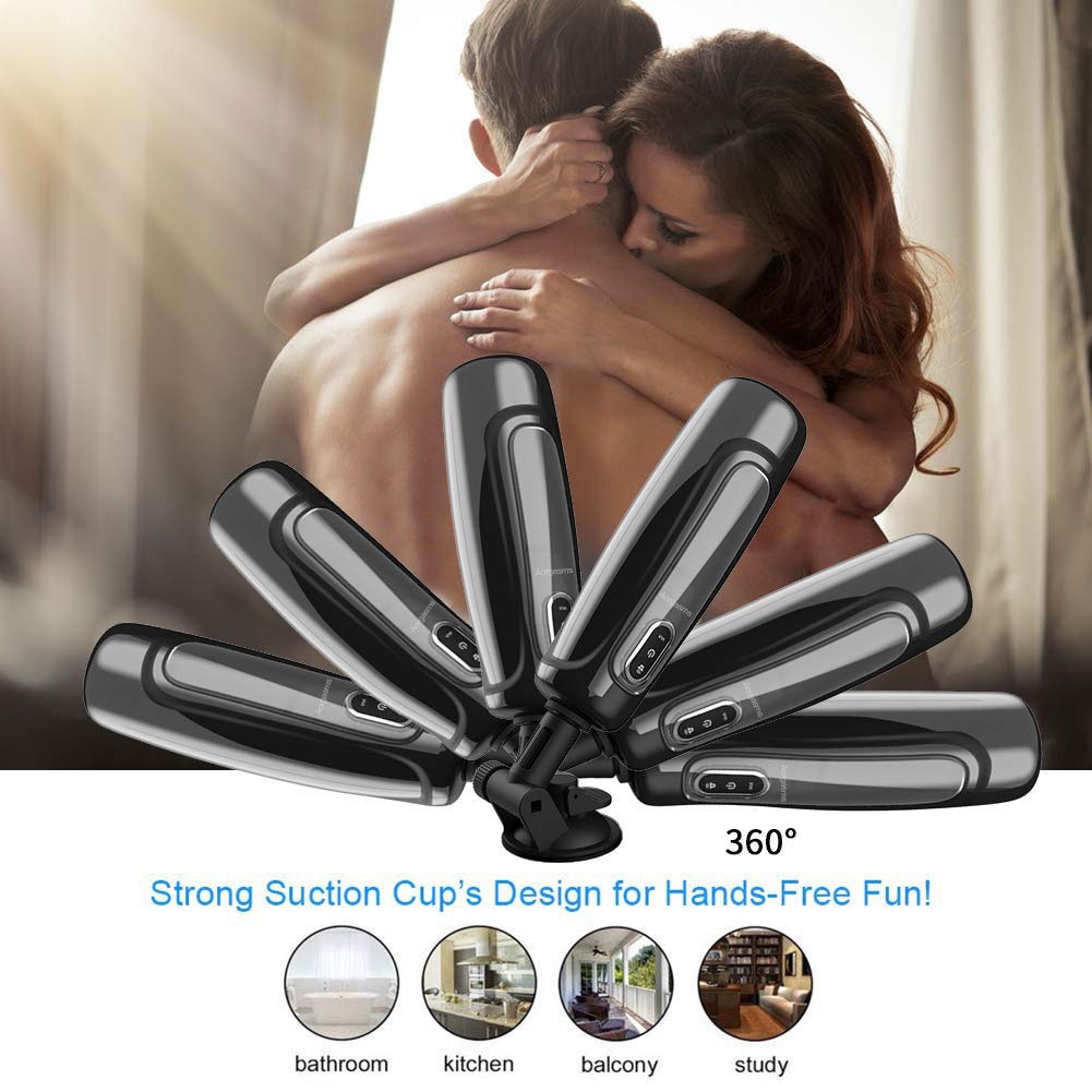 Aorgasms Masturbieren Masturbator Blowjob Masturbation mit Teleskopischer Rotations Men Cup USB-Aufladung Vaginale Erotik Oral Sexspielzeug für Männer, Black