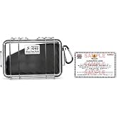 Pelican 1040 Micro Case (Black/Clear) | Watertight hard shell with rubber liner and pressure purge valve for electronics, cameras and travel