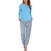 Ekouaer Pajamas For Women Comfy Long Sleeve Jogger Set Lounge Pjs Set With Pockets
