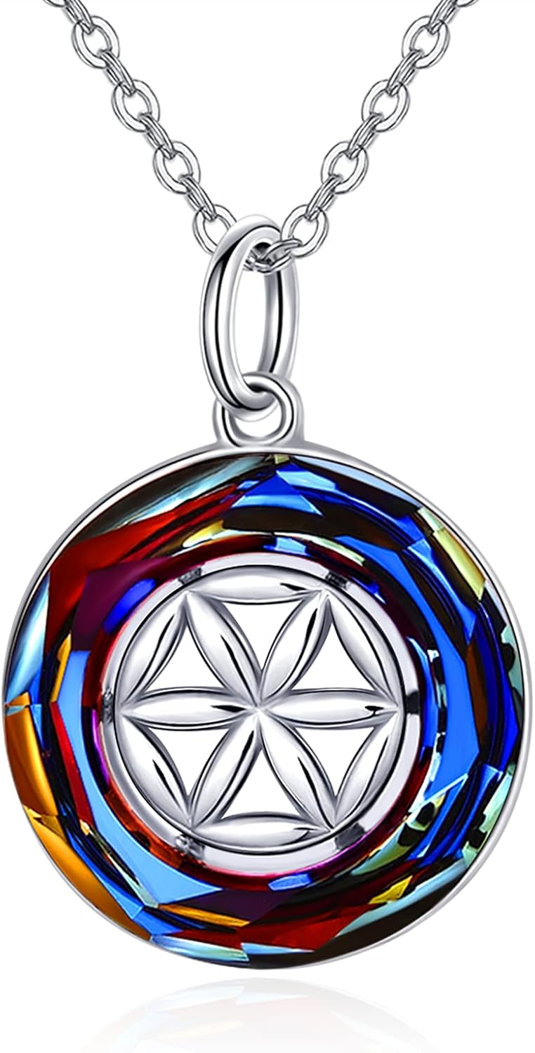 PRAYMOS Crystal Necklaces for Women 925 Sterling Silver