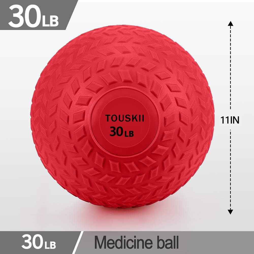 TOUSKII Slam Ball for Strength, Medicine Ball with Strong Grip, Weight Balls for Crossfit Strength & Conditioning Exercises, Available in 10, 15, 20, 30, 40, 50 LB Weight: Sports & Outdoors